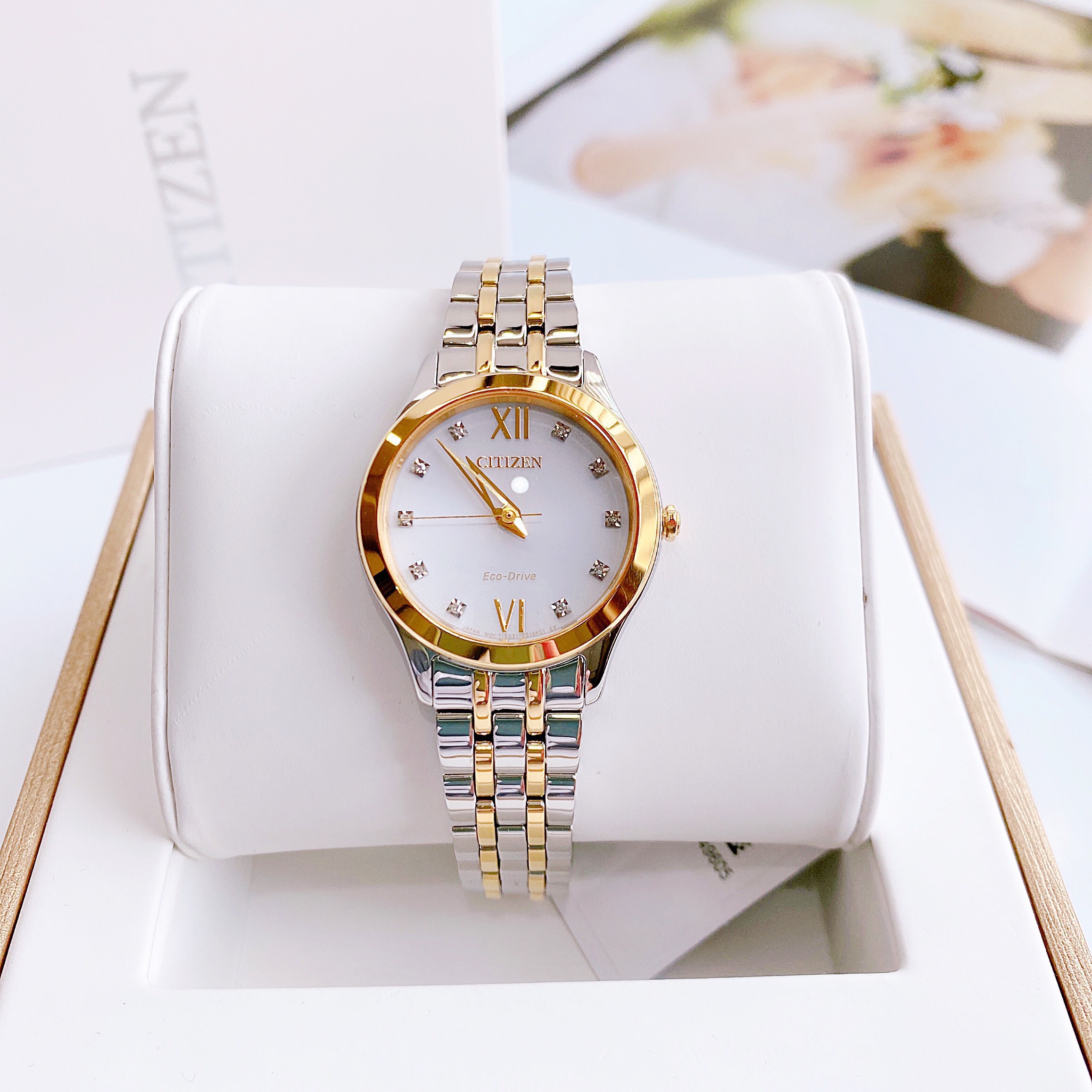 Citizen Diamond White Dial Ladies Watch - KRB Luxury